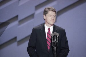 Arkansas Gov. Bill Clinton speaks at the 1988 Democratic National Convention in Atlanta, July 21, 1988. (AP Photo, File)