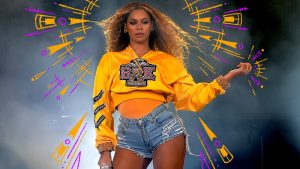 Beyoncé performs at Coachella in 2018. Photo illustration- Kevin Winter:Getty Images for Coachella and Angela Hsieh:NPR