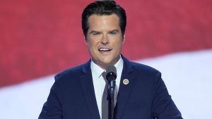 FILE—Rep. Matt Gaetz, R-Fla., speaks at the Republican National Convention in Milwaukee, July 17, 2024. (AP Photo:J. Scott Applewhite, File)