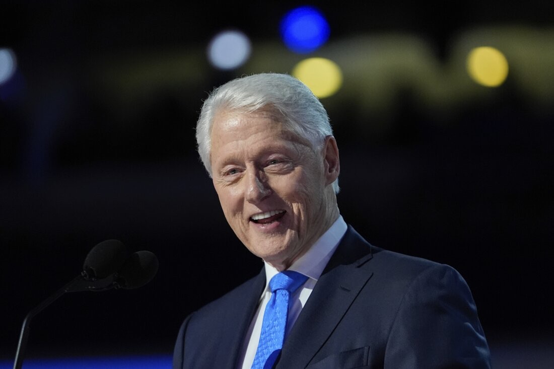 Former President Bill Clinton speaks during the Democratic National Convention on Aug. 21 in Chicago. Paul Sancya:AP