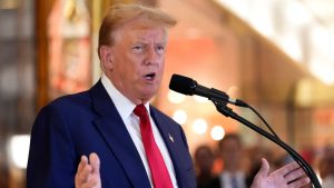 Former President Donald Trump speaks during a news conference at Trump Tower on May 31, 2024, in New York. Julia Nikhinson:AP