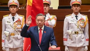 To Lam takes his oath as Vietnam's President during the National Assembly's summer session in Hanoi on 22 May, 2024. Photo Dang Anh, AFP